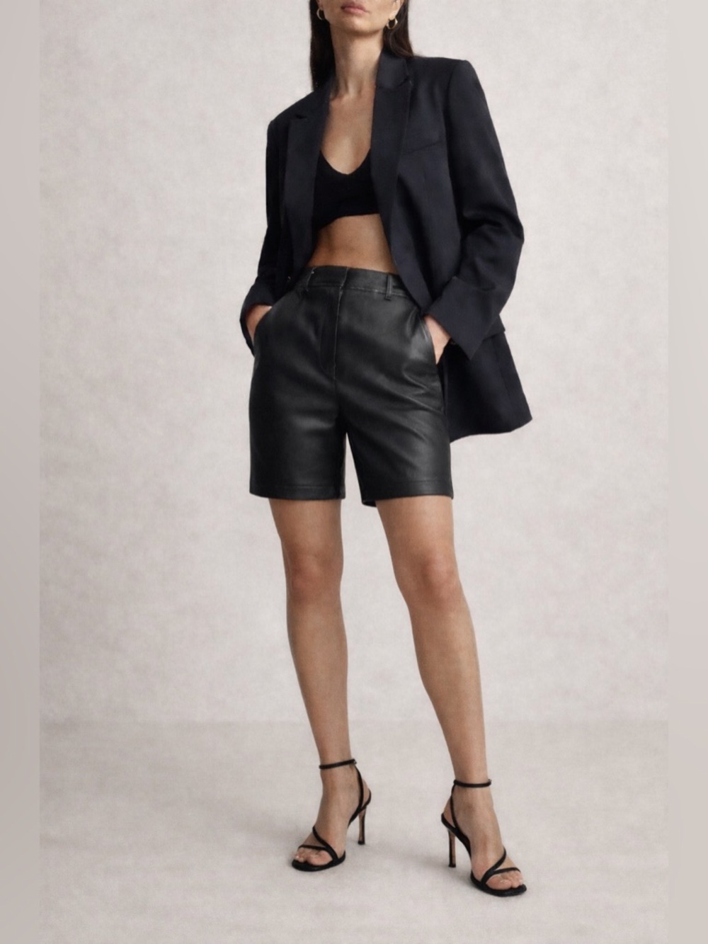 Babaton faux leather Bermuda shorts